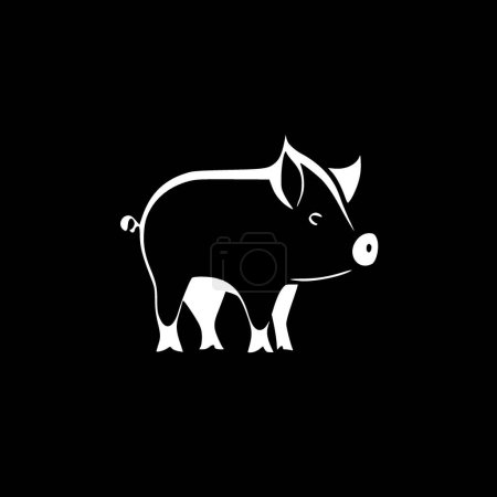 Pig - minimalist and flat logo - vector illustration