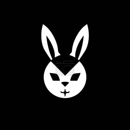Kaninchen - schwarz-weißes Icon - Vektorillustration