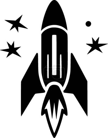 Fusée - logo minimaliste et plat - illustration vectorielle