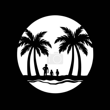 Summer - minimalist and simple silhouette - vector illustration