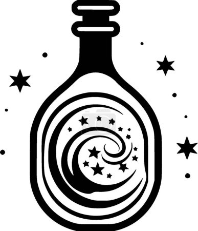Bottle - minimalist and flat logo - vector illustration