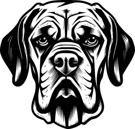 Illustration for Boxer - black and white isolated icon - vector illustration - Royalty Free Image