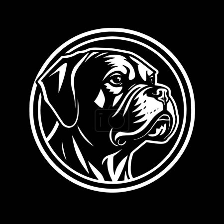 Boxerhund - minimalistische und einfache Silhouette - Vektorillustration