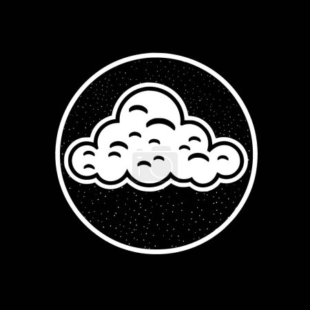 Illustration for Cloud - black and white isolated icon - vector illustration - Royalty Free Image