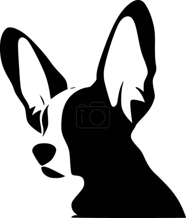 Orejas de perro - silueta minimalista y simple - ilustración vectorial