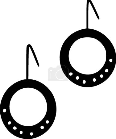 Earrings - minimalist and flat logo - vector illustration