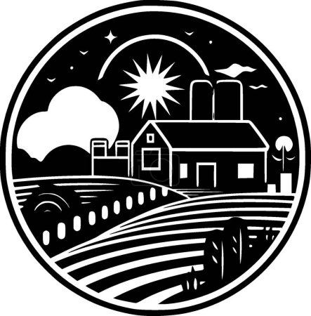 Farm - minimalistische und einfache Silhouette - Vektorillustration