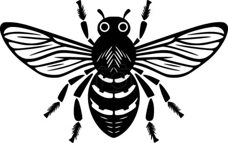 Illustration for Fly - black and white isolated icon - vector illustration - Royalty Free Image