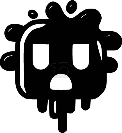 Drôle - icône isolée en noir et blanc - illustration vectorielle