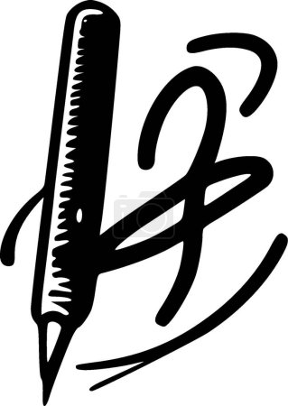 Manuscrito - logo minimalista y plano - ilustración vectorial