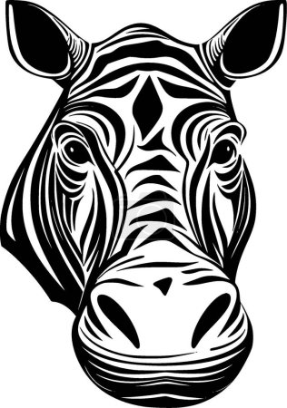 Hipopótamo - logo minimalista y plano - ilustración vectorial