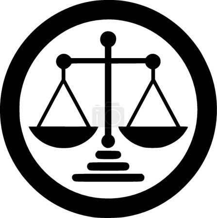 Justice - silhouette minimaliste et simple - illustration vectorielle