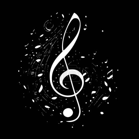 Notas musicales - logo minimalista y plano - ilustración vectorial