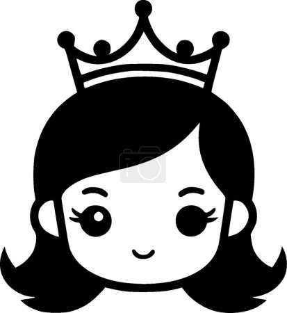 Princesa - logo minimalista y plano - ilustración vectorial