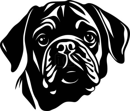 Pug - logo minimaliste et plat - illustration vectorielle