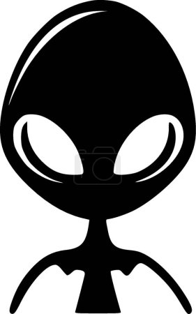 Alien - minimalist and simple silhouette - vector illustration