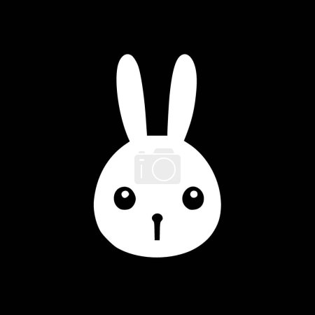 Illustration for Bunny face - minimalist and flat logo - vector illustration - Royalty Free Image