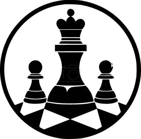 Ilustración de Ajedrez - logo minimalista y plano - ilustración vectorial - Imagen libre de derechos