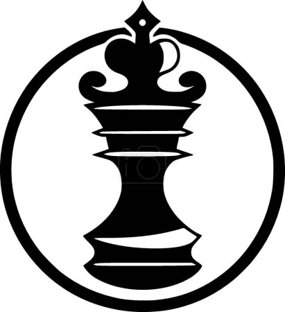 Chess - black and white isolated icon - vector illustration