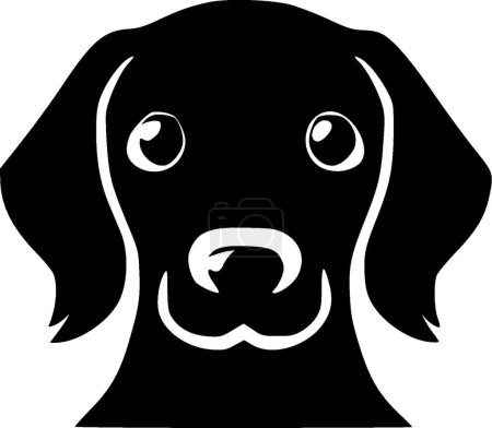 Dog clipart - black and white isolated icon - vector illustration
