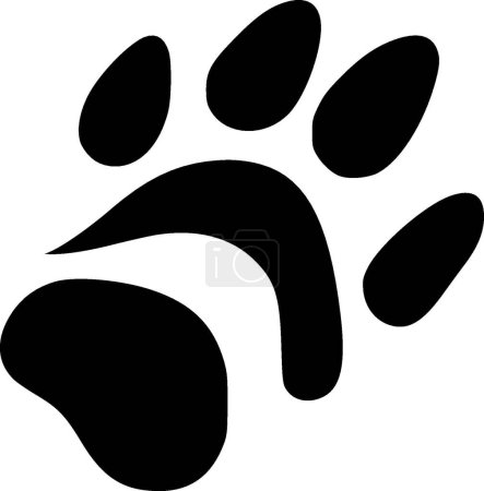 Ilustración de Pata de perro - icono aislado en blanco y negro - ilustración vectorial - Imagen libre de derechos