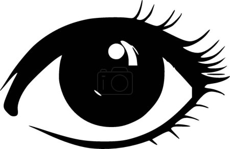 Ojos - icono aislado en blanco y negro - ilustración vectorial