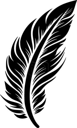 Pluma - logo minimalista y plano - ilustración vectorial