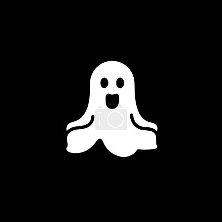 Ghost - black and white vector illustration