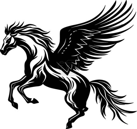 Hippogriff - Schwarz-Weiß-Ikone - Vektorillustration