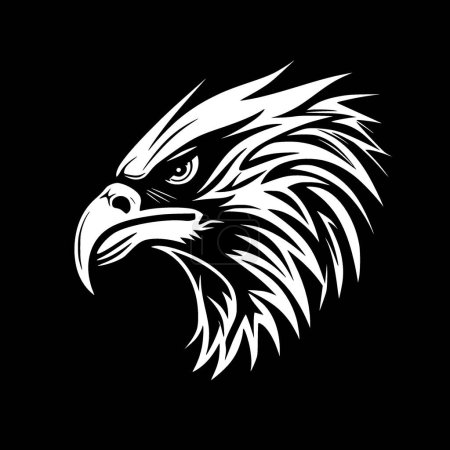 Hippogriff - black and white vector illustration