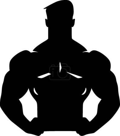 Muscle - icône isolée en noir et blanc - illustration vectorielle