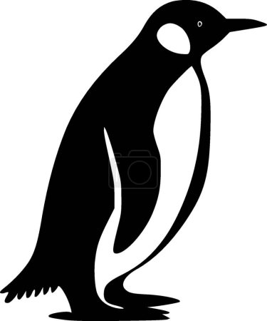 Penguin - minimalist and simple silhouette - vector illustration