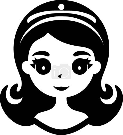 Téléchargez les illustrations : Princesse - logo vectoriel de haute qualité - illustration vectorielle idéale pour t-shirt graphique - en licence libre de droit