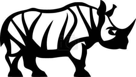 Téléchargez les illustrations : Rhinocéros - logo plat et minimaliste - illustration vectorielle - en licence libre de droit