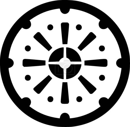 Gouvernail - icône isolée en noir et blanc - illustration vectorielle