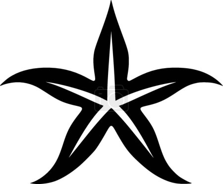 Starfish - black and white vector illustration