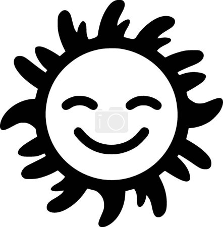 Illustration for Sun - minimalist and simple silhouette - vector illustration - Royalty Free Image