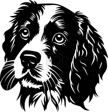 Illustration for Terrier - black and white isolated icon - vector illustration - Royalty Free Image