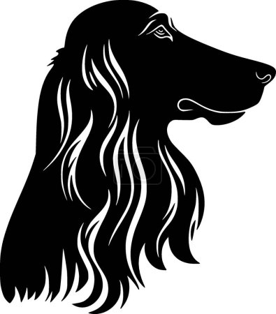 Perro afgano - logo minimalista y plano - ilustración vectorial