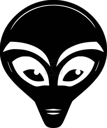 Alien - minimalistisches und flaches Logo - Vektorillustration