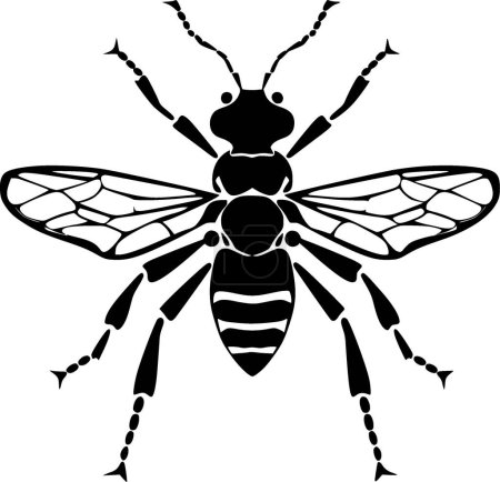 Bee - minimalist and simple silhouette - vector illustration