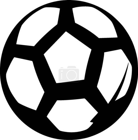 Football - icône isolée noir et blanc - illustration vectorielle