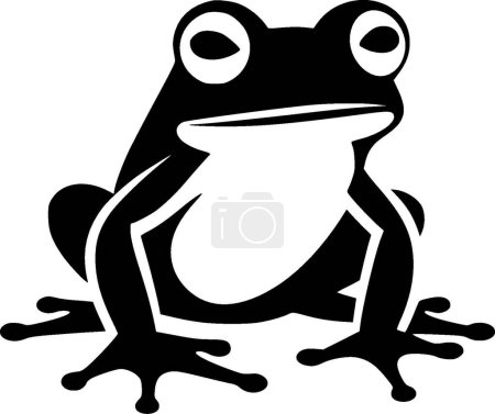 Frog - minimalist and flat logo - vector illustration