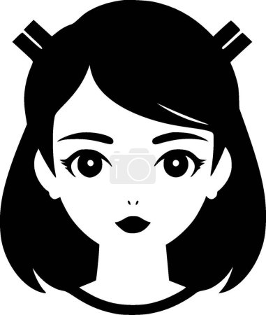 Illustration for Girl - high quality vector logo - vector illustration ideal for t-shirt graphic - Royalty Free Image