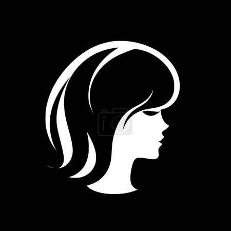 Haare - schwarz-weißes Icon - Vektorillustration