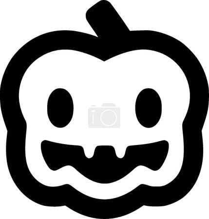 Illustration for Halloween - black and white isolated icon - vector illustration - Royalty Free Image