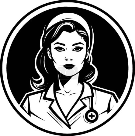 Enfermera - logotipo vectorial de alta calidad - ilustración vectorial ideal para el gráfico de la camiseta