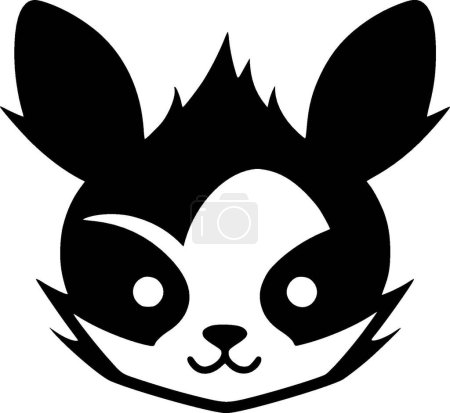 Téléchargez les illustrations : Panda - logo plat et minimaliste - illustration vectorielle - en licence libre de droit