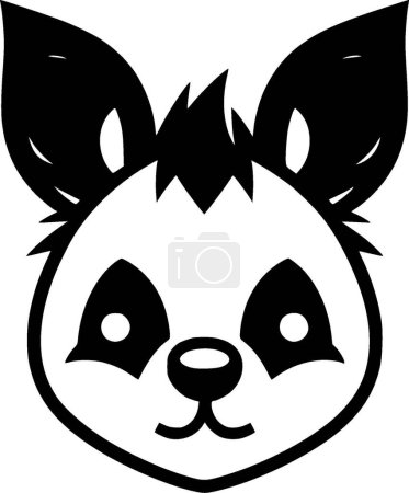 Panda - minimalistisches und flaches Logo - Vektorillustration