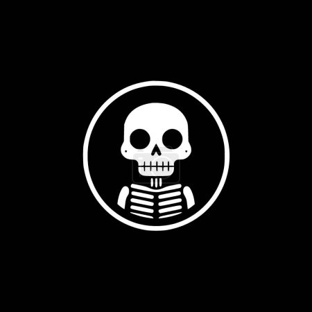 Squelette - icône isolée en noir et blanc - illustration vectorielle